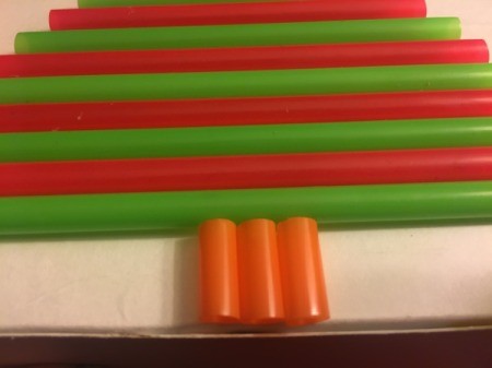 3D Straw Christmas Tree Gift Box - cut three pieces of straw for a trunk and glue in place