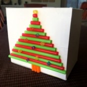 3D Straw Christmas Tree Gift Box - finished gift box