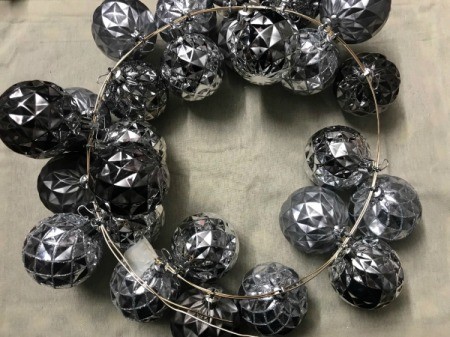 Christmas Ornaments Wreath - all ornaments on wire