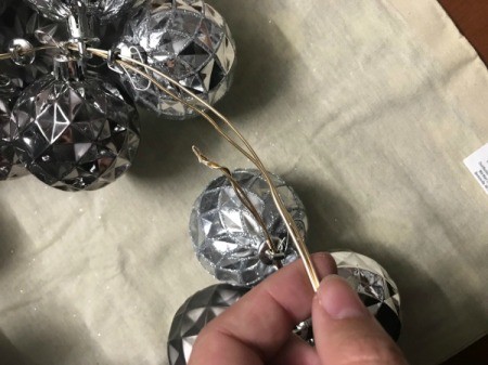 Christmas Ornaments Wreath - when all ornaments on twist wire together with pliers