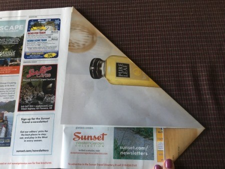 Magazine Christmas Tree - fold outer bottom into a right angle