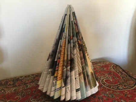 Magazine Christmas Tree - glue covers together if needed