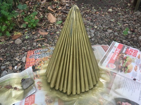 Magazine Christmas Tree - apply a second coat and allow to dry