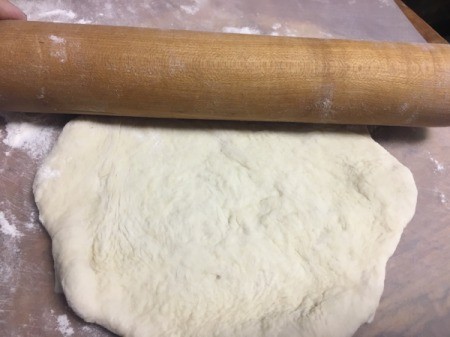flattened thawed dough
