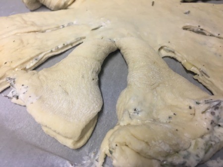 twisting dough sections