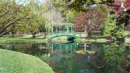 Fall Colorfest (Gibbs Garden, GA) - water and bridge.