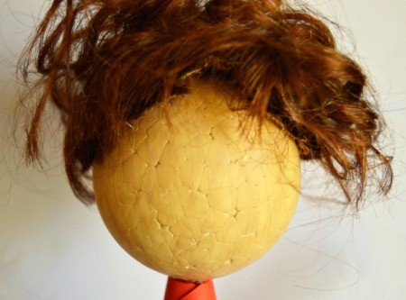 Angelica the Elegant Christmas Angel - glue hair to head and trim neatly