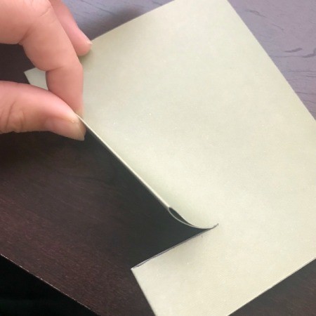 Christmas Wreath and Tree Holiday Card - paper lifted to show depth of slit