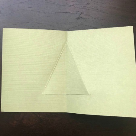 Christmas Wreath and Tree Holiday Card - triangle now shows inside the card