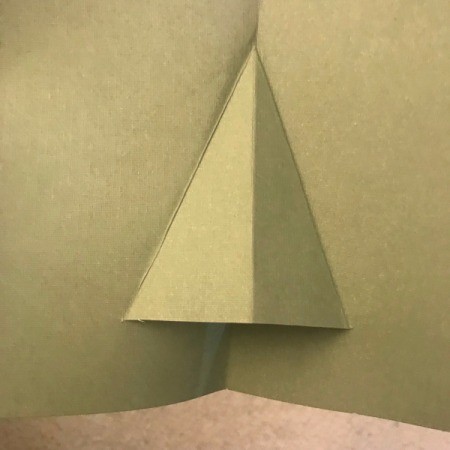 Christmas Wreath and Tree Holiday Card - closeup of 3D tree