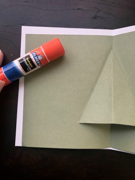 Christmas Wreath and Tree Holiday Card - glue stick, tree insert and outer card paper