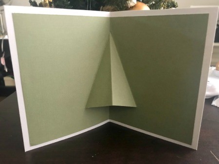 Christmas Wreath and Tree Holiday Card - glue insert to outer card