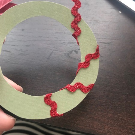 Christmas Wreath and Tree Holiday Card - wrapping rick rack