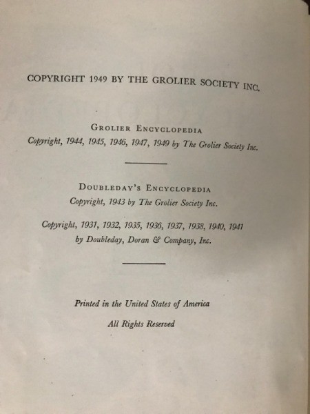 Value of Vintage Set of Grolier  -
Encyclopedias  - cover page