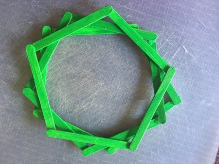 Popsicle Stick Wreath - repeat with a third