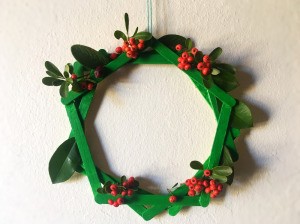 Popsicle Stick Wreath - finished wreath