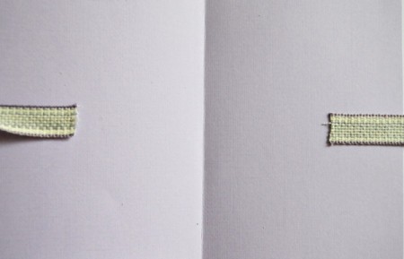 Easy Light Purple Christmas Stationery - glue ribbon strips to both the inside front and back of the card