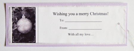 Easy Light Purple Christmas Stationery - make gift tag