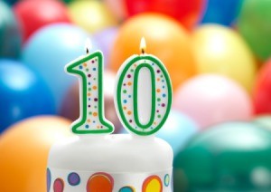 10th Birthday Candle
