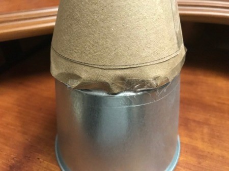 Christmas Tea Tree - closeup of taped paper tree