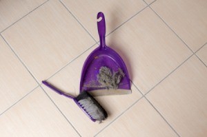 Sweeping up Dust and Hair from Floor