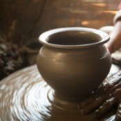 Potter's Wheel with a pot.