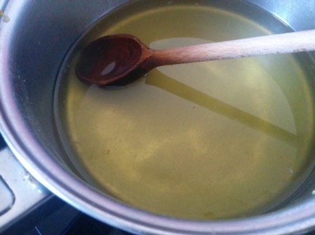 Orange peel juice and sugar