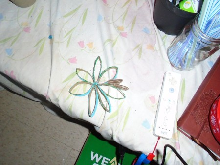 Christmas Flower Ornaments - glue unpainted folded pieces in-between painted petals