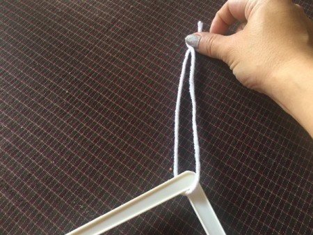 Stick and Yarn Snowflake Decoration - tie a short piece of yard to the top for hanging