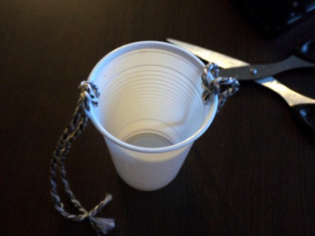 Hot Air Balloon Decoration - loop string through the holes in the cup