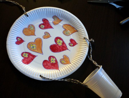 Hot Air Balloon Decoration - tie other ends to the plate