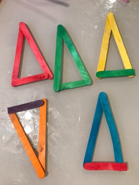 Popsicle Stick Christmas Tree Ornaments - different colors