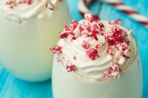 Glass of Candy Cane
Ice Cream Punch topped with candy cane pieces.