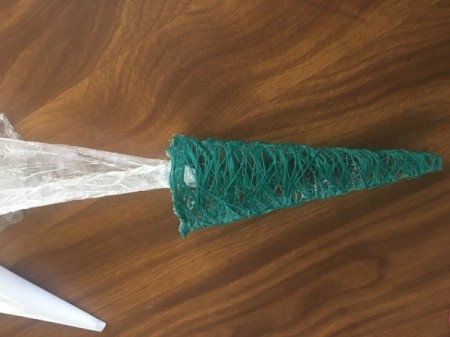 Mini String Christmas Tree - remove the plastic wrap