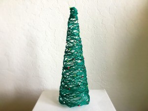 Mini String Christmas Tree - finished green string Christmas tree