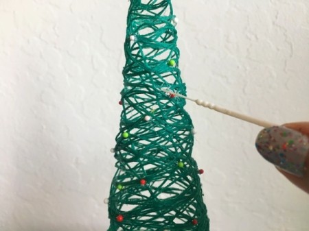 Mini String Christmas Tree - when dry remove any glue strings