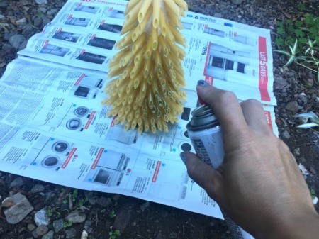 Pasta Christmas Tree - spray paint gold and allow to dry