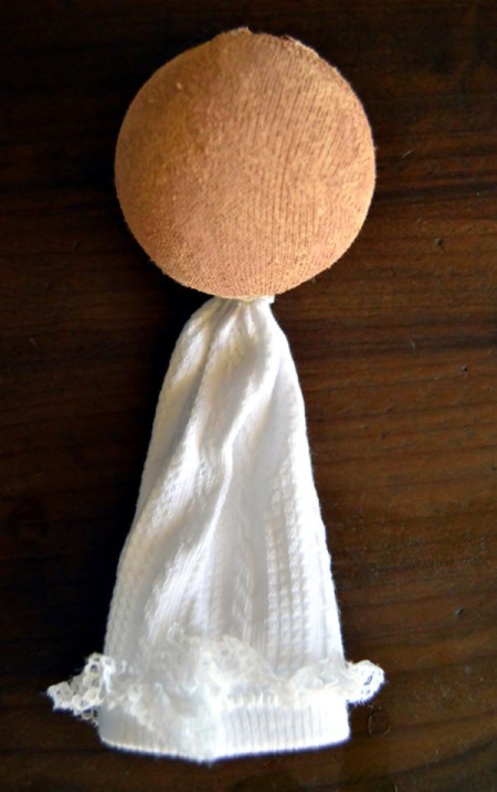 Lace Frill Sock Christmas Angel - paint head