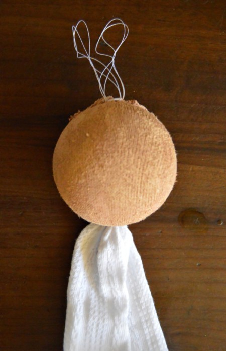 Lace Frill Sock Christmas Angel - thread a double strand of nylon thread at top to make a hanger