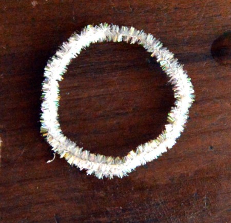 Lace Frill Sock Christmas Angel - make pipe cleaner crown and glue in place