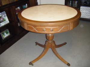 Value of Mersman Round Table - round table with pedestal and four legs, perhaps marble top