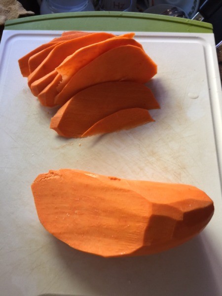 cut sweet potatoes