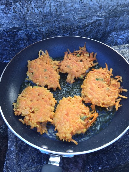 cooking Sweet Potato and Shrimp Cakes