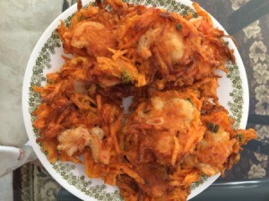 Fried Sweet Potato and Shrimp Cakes