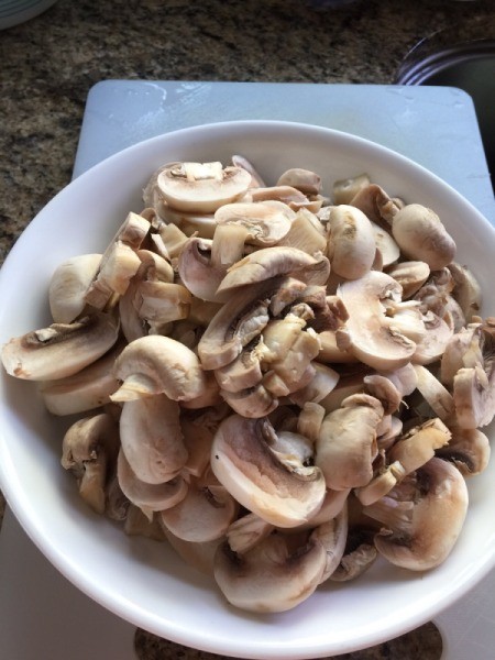 sliced mushrooms in bowl