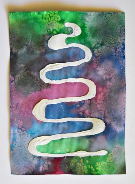 Oh Christmas Tree Card - remove salt by rubbing with your finger