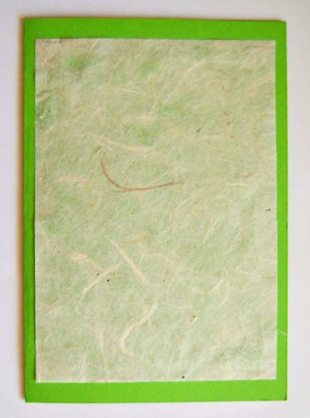 Oh Christmas Tree Card - make green cardstock card and glue handmade tissue paper to front