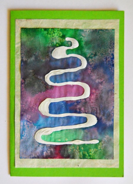 Oh Christmas Tree Card - spread glue evenly over the tree page and glue to front of card