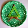Let It Snow Paper Plate Craft - finished tree plate
