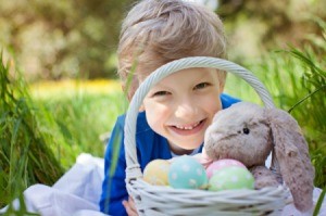 Young Boy With Easter Egg Basket